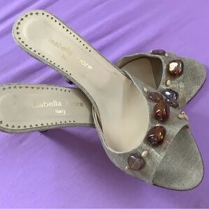Sandal Heels Slides Isabella Fiore Italy Like New Size 9 1/2